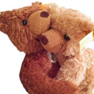 STEIFF 113703 KIMBA & KAI BROWN TAN TEDDY BEARS STUFFED ANIMAL PLUSH TOY NWT